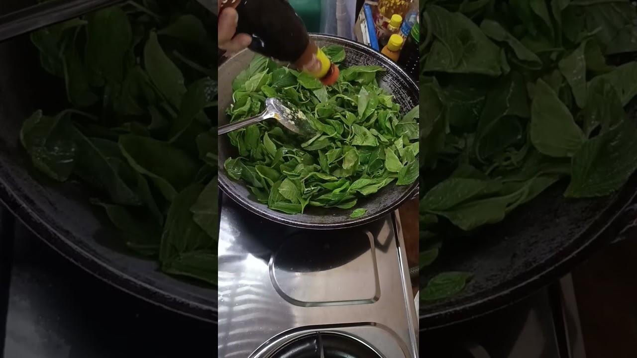 #ผัดผักโขมใส่ไข่ #อร่อยมาก #foodsharing 