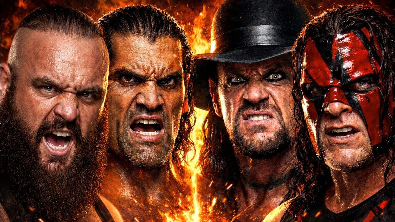 🩸KILLER MATCH😱 GAINT KHALI & ROMAN REIGNS VS THE UNDERTAKER & BRAUN STROWMAN @WWE 