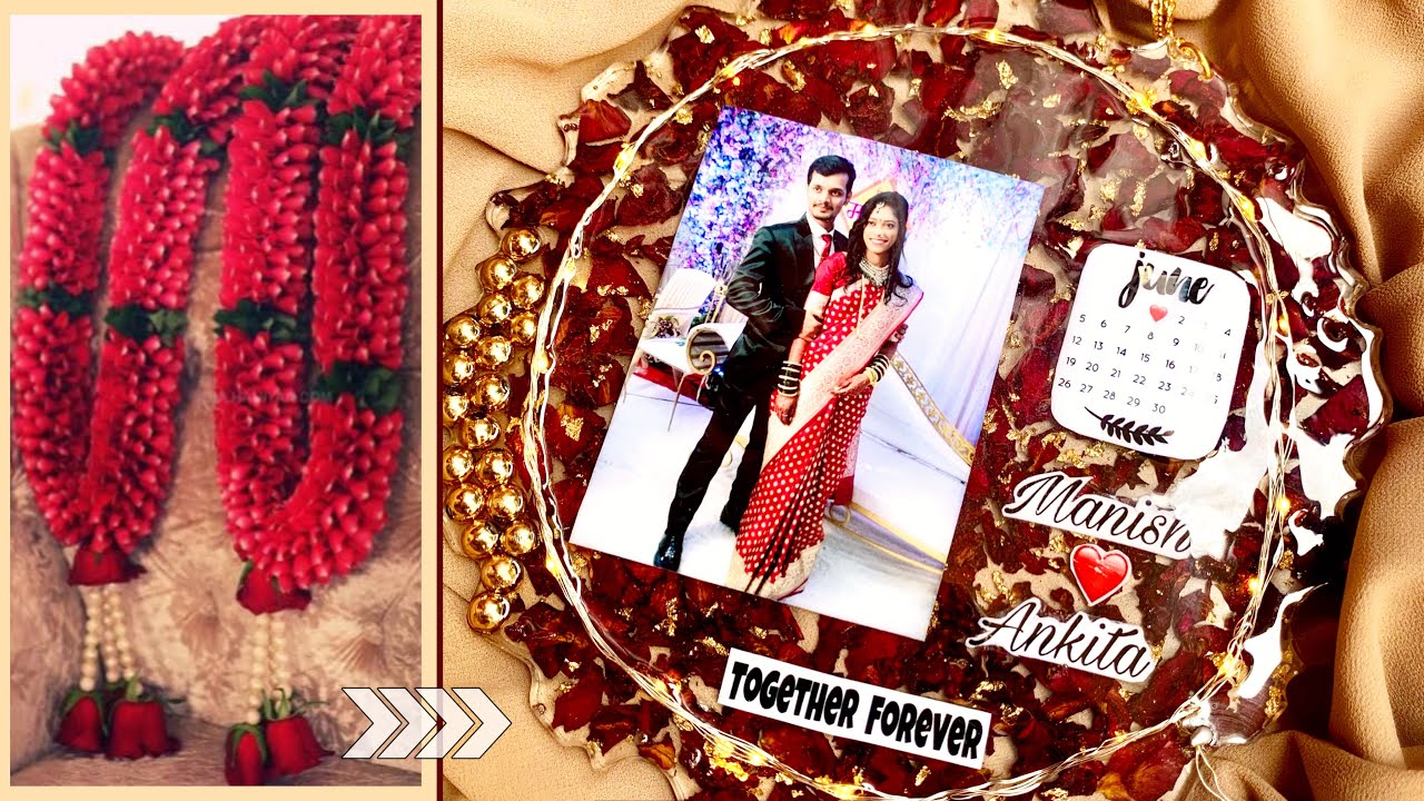 Wedding Garland Preserved in Epoxy Resin | Photo Frame | Flower Preservation | Aesthetic Hues