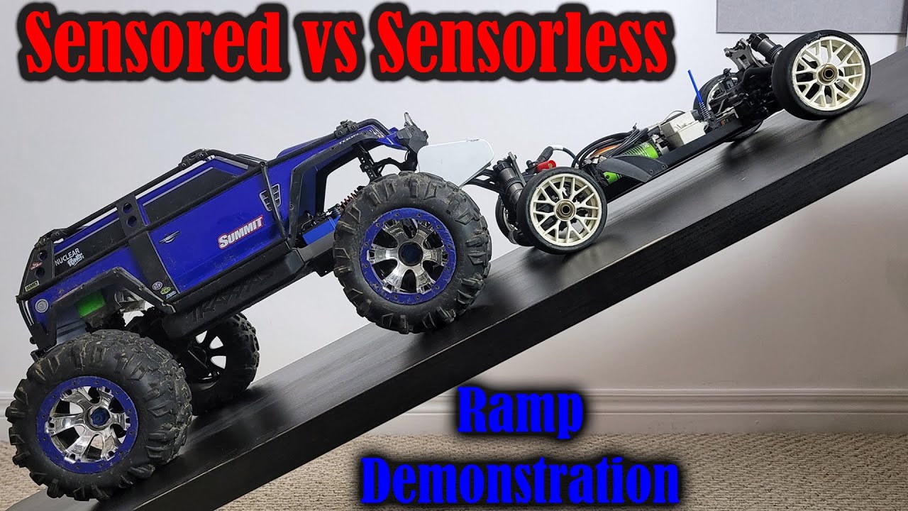 Sensored vs Sensorless Brushless RC Motor Demonstration  with Slow Motion
