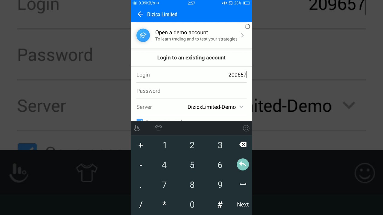 MT 5 login dizicx