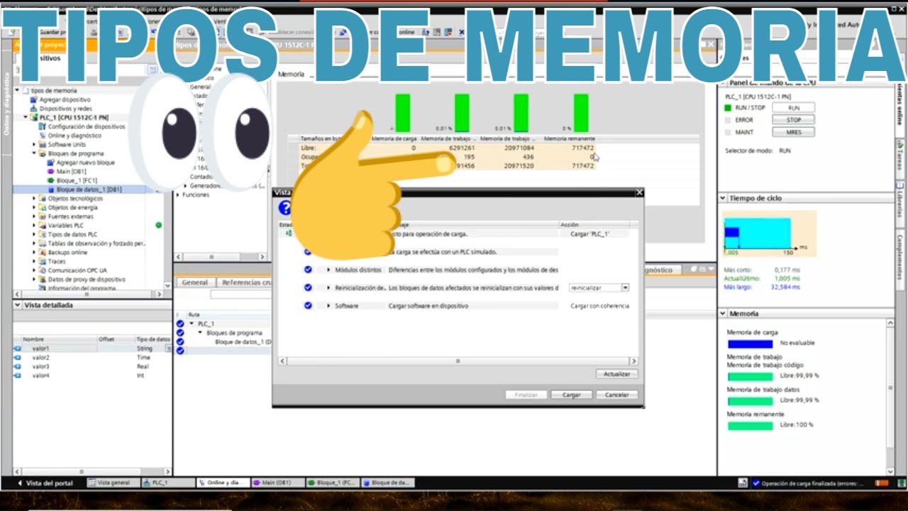 TIPOS de MEMORIA del PLC + ELECCIÓN de la Memory Card en TIA PORTAL - PLC ESPAÑOL 🚀!!! 120
