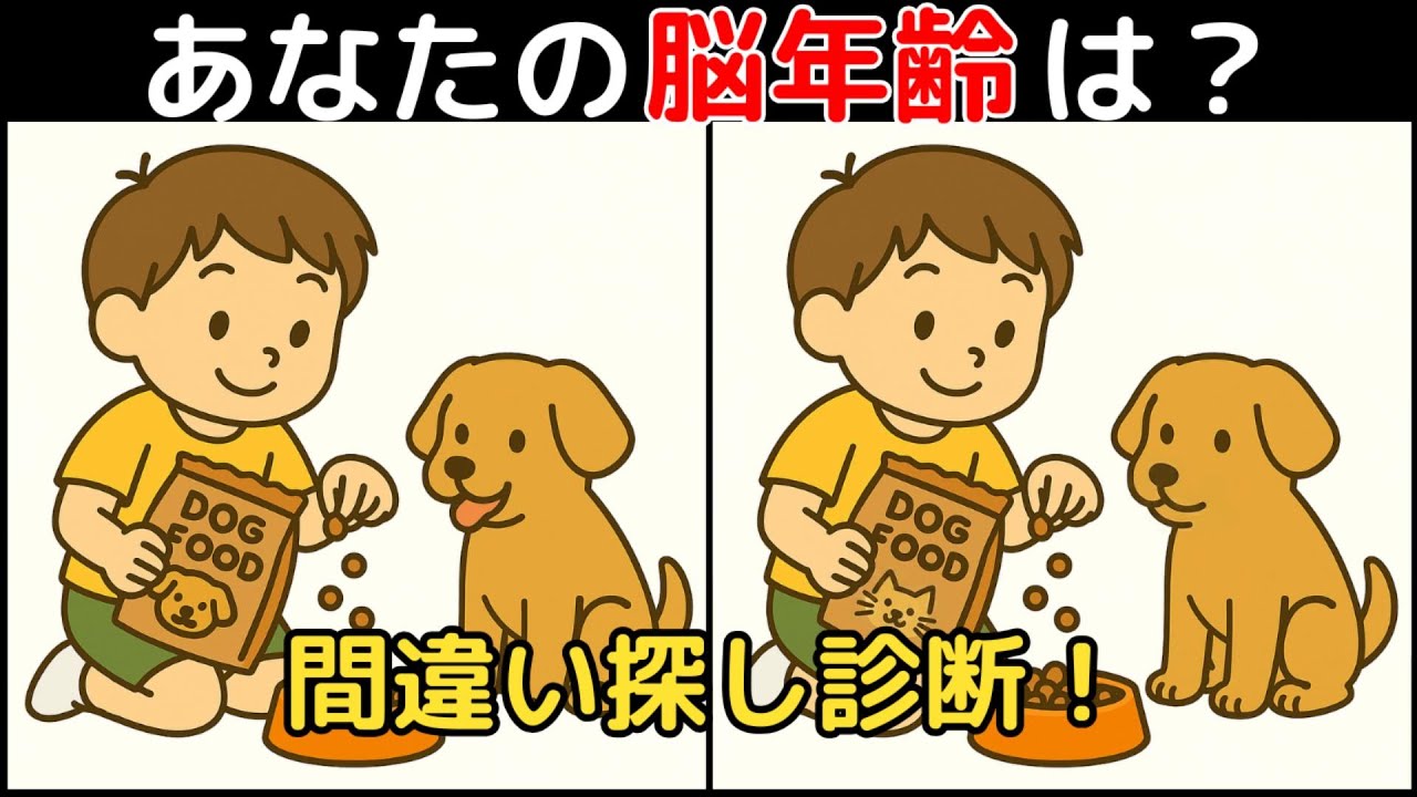 【間違い探し×脳トレ】60代以上も楽しめる認知症予防ゲーム！簡単～難しい全10問！