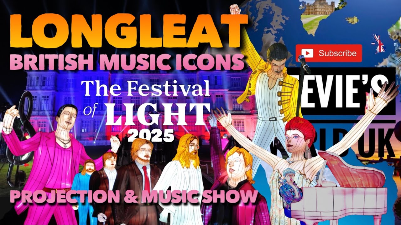 FULL LONGLEAT BRITISH MUSIC ICONS HOUSE PROJECTION SHOW - LONGLEAT'S FESTIVAL OF LIGHT 2025