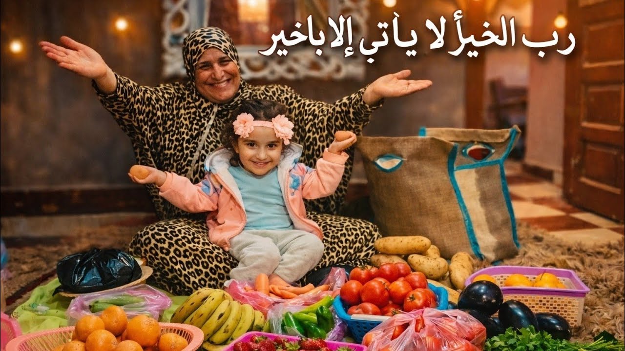 ابني ومراته جم نورو عليا حياتي من تاني🥳الفرحه نورت وشي🤭روحت السوق وجب الهنا كله ونا جايه😍