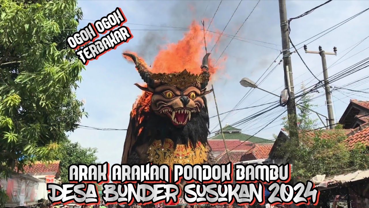 Ogoh Ogoh terbakar karnaval pondok bambu bunder 2024
