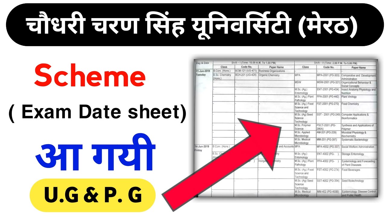 Ccs university date sheet 2020 | ccs university official scheme 2020 | ccs university scheme 2020