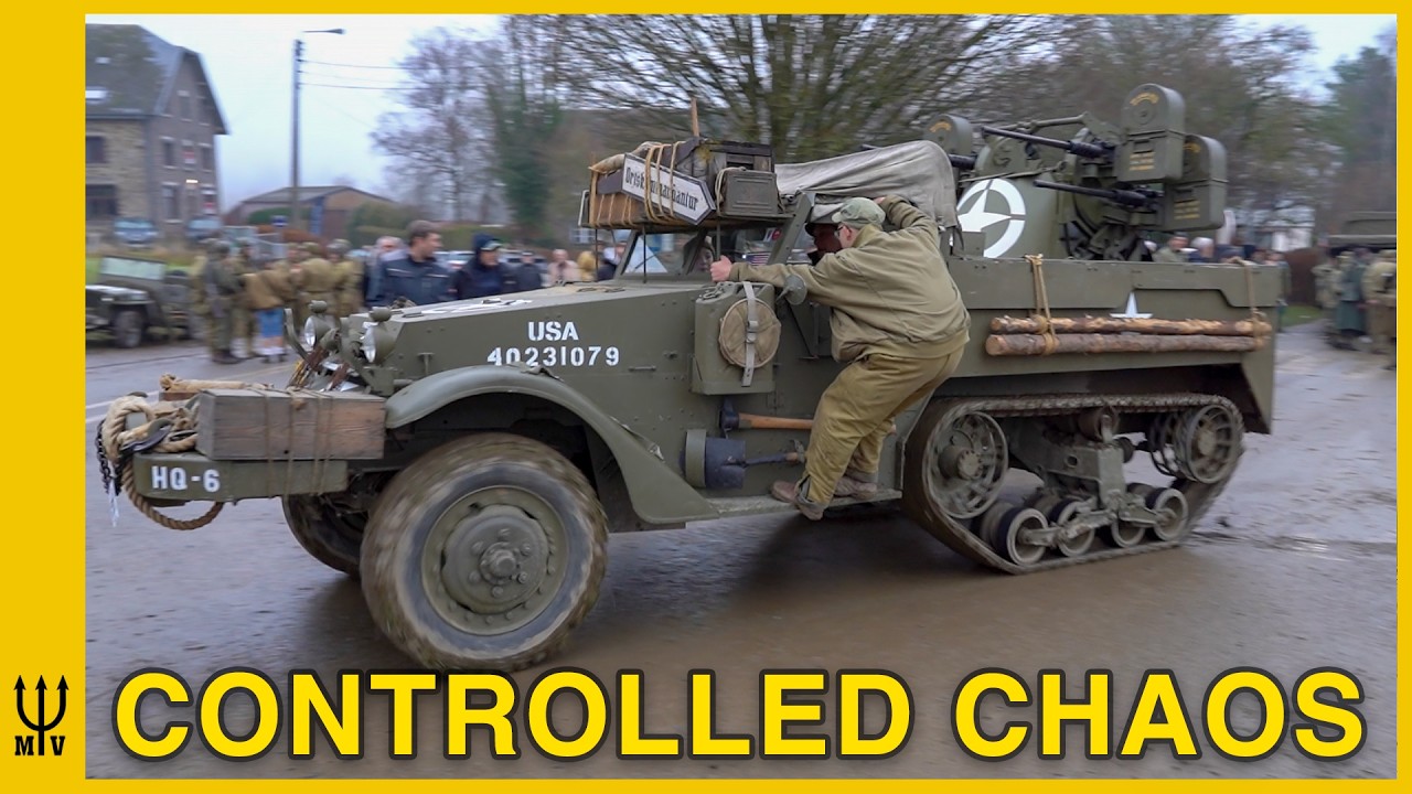 WW2 Convoy Chaos in Manhay | Trucks, Jeeps & Military Police