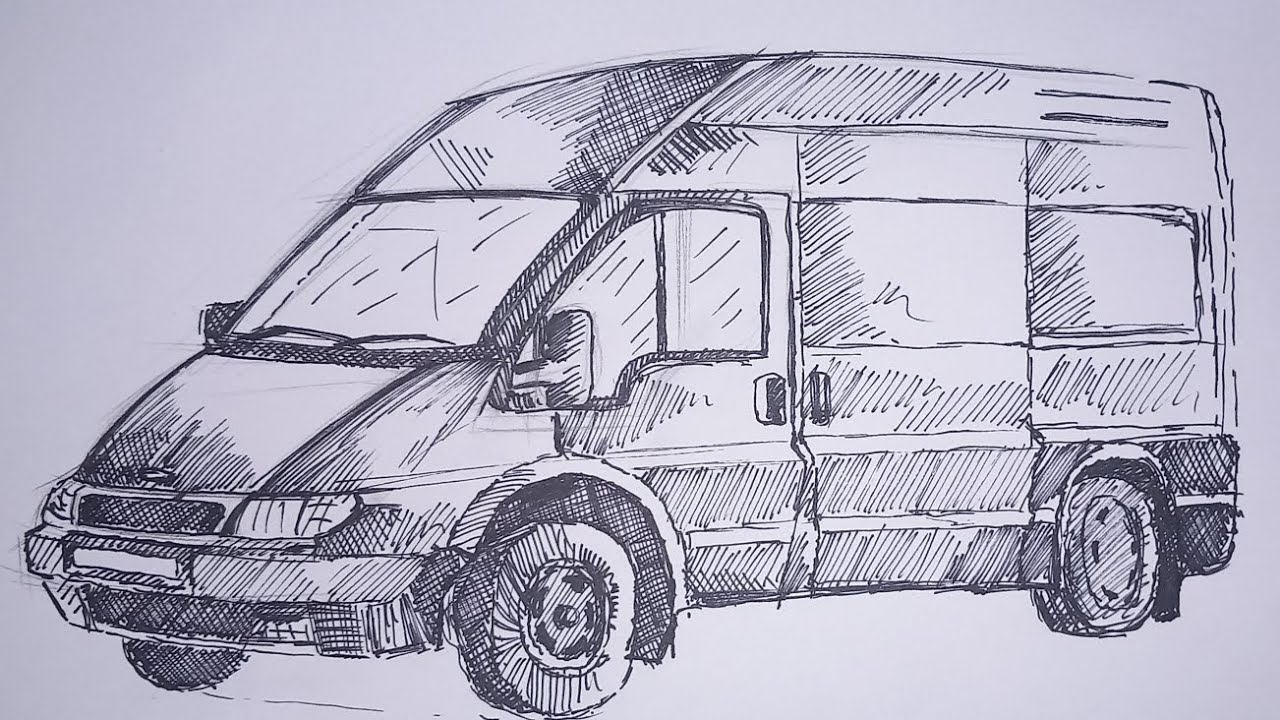 Kolay Ford Transit Nasıl Çizilir -How to Draw Ford Transit Easy