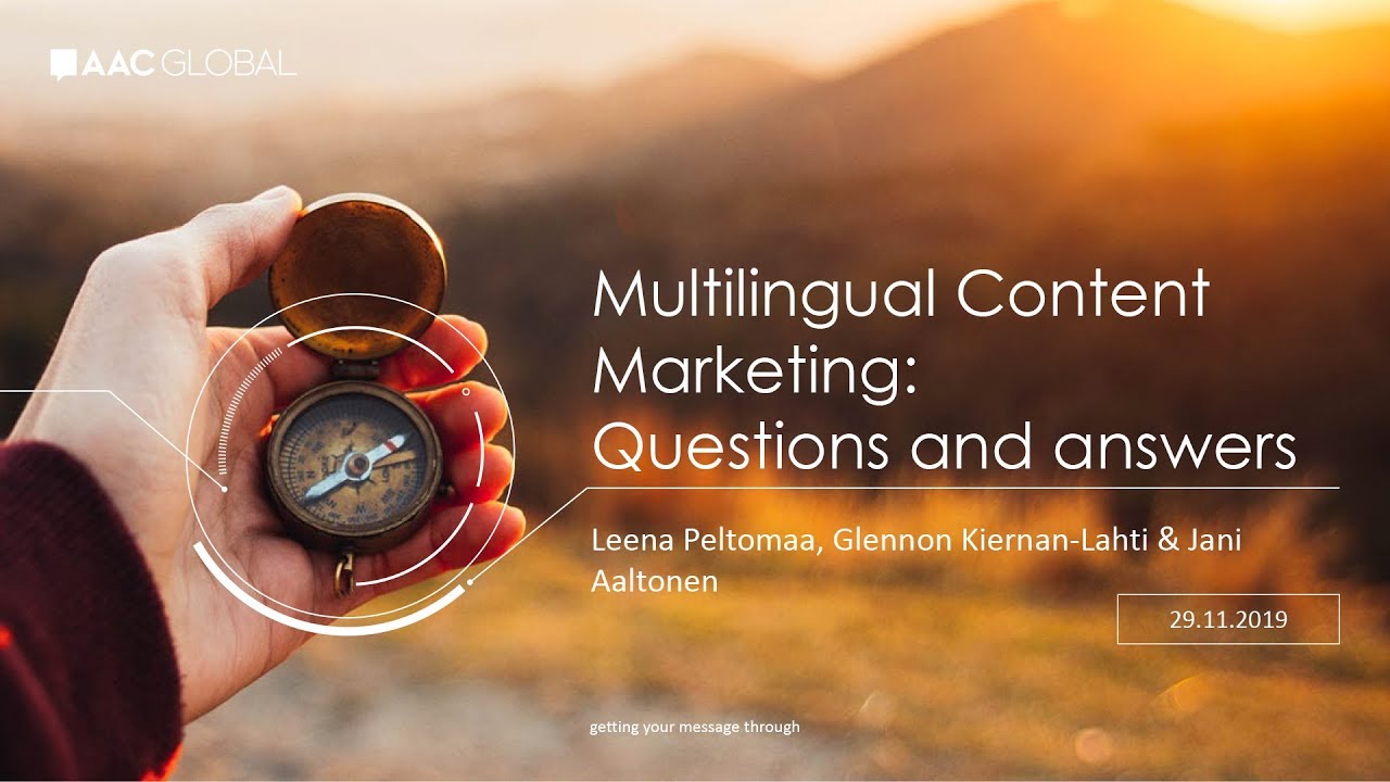 Multilingual Content Marketing 2019 &ndash; Questions and Answers with the presenters