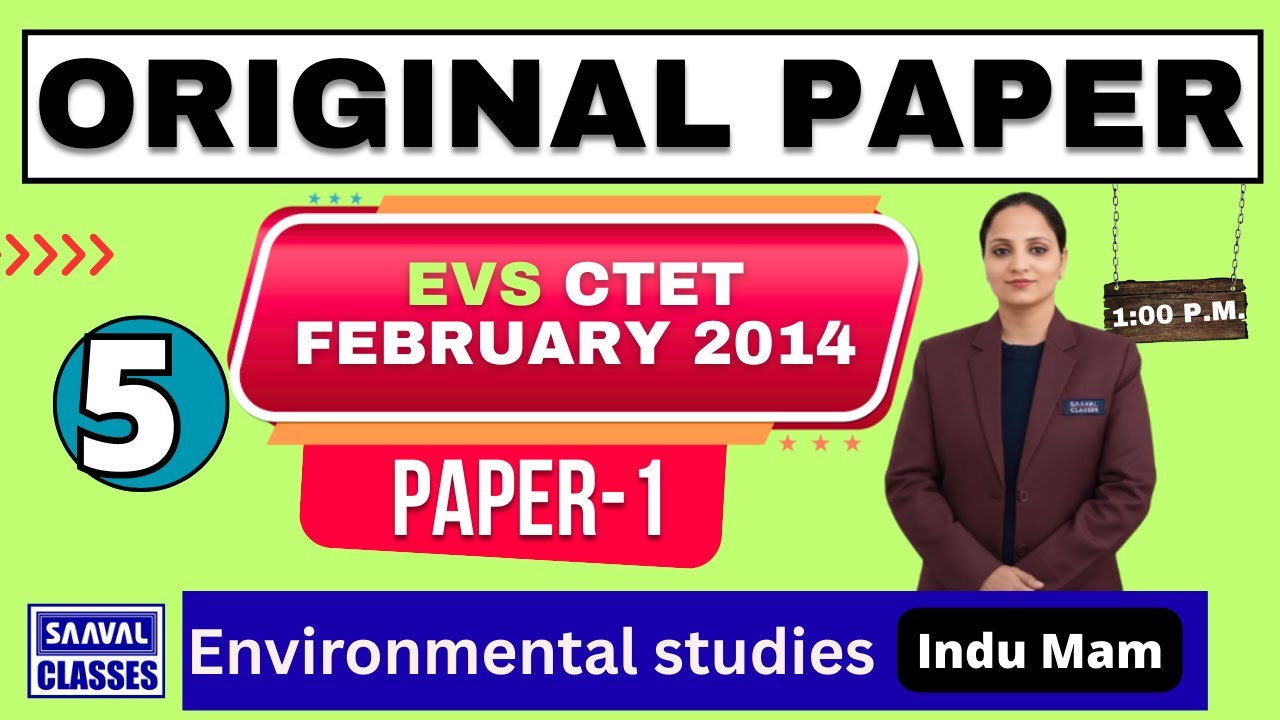 Lec-5 EVS CTET February 2014 MCQ || EVS | PSTET | SAAVAL CLASSES | 9988832392