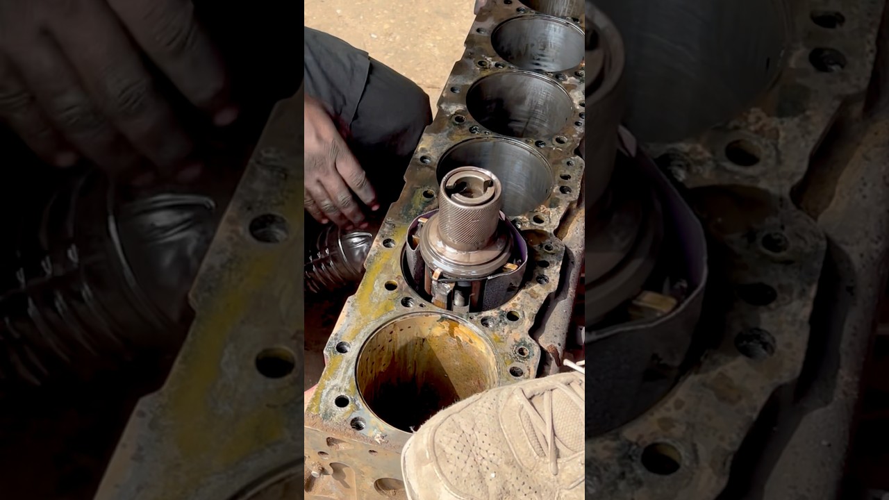How Truck Diesel Engine Cylinder Block Repair Polishing Amazing Process #automotiverepair