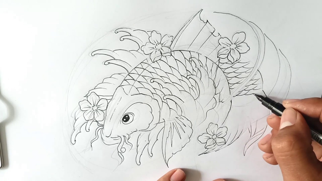 how to draw a koi fish tattoo -koi fish for tattoo on chest