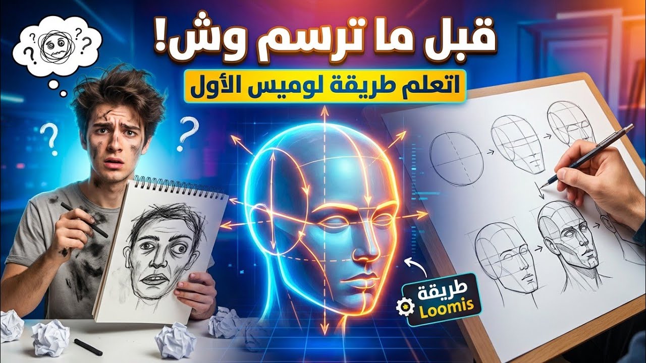 قبل ماترسم وش اتعرف علي طريقة لوميس الاول😱