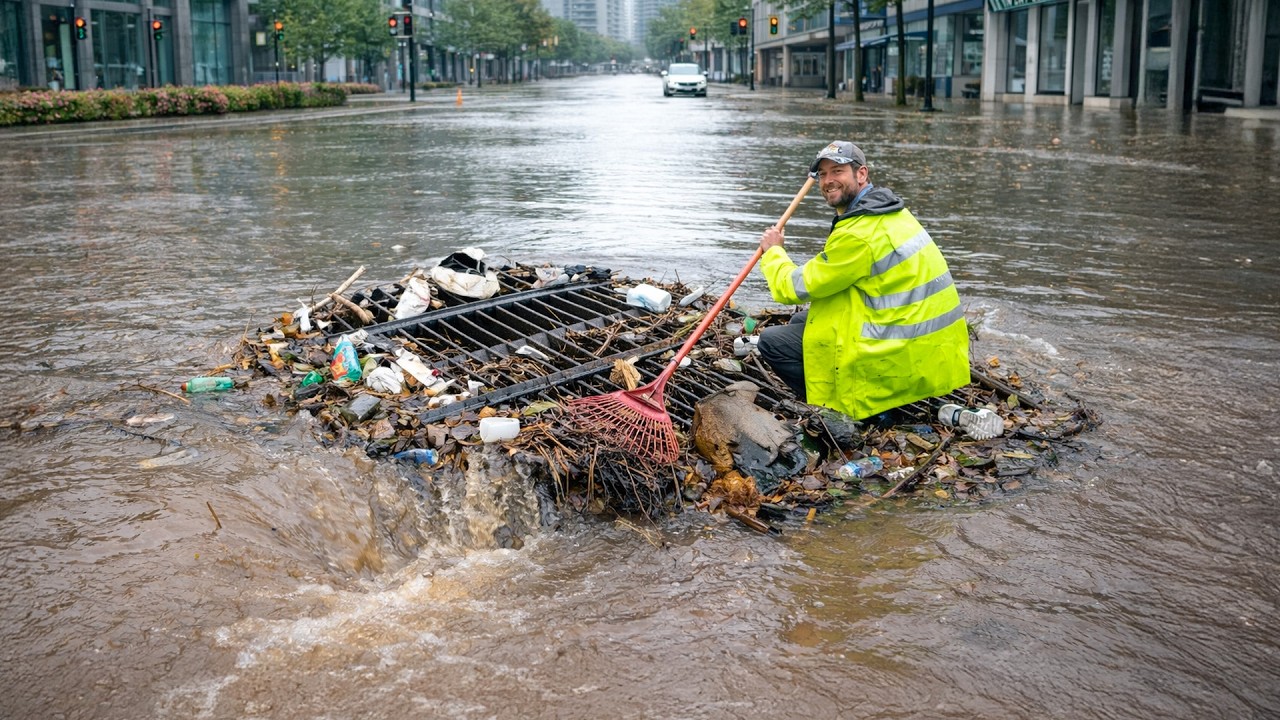 Massive Storm Drain Cleanup After Heavy Rainfall