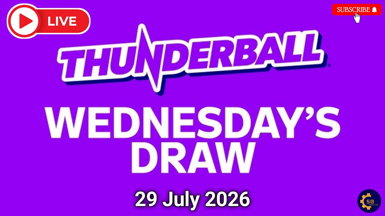 Thunderball draw  Tonight Live Results from wednesday 29 July 2026 | Thunderball draw tonight