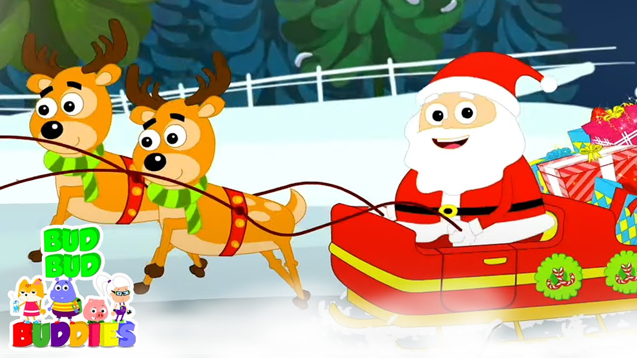 Santa Claus Is Coming Down The Chimney | Christmas Carols | Xmas Music | Christmas Songs