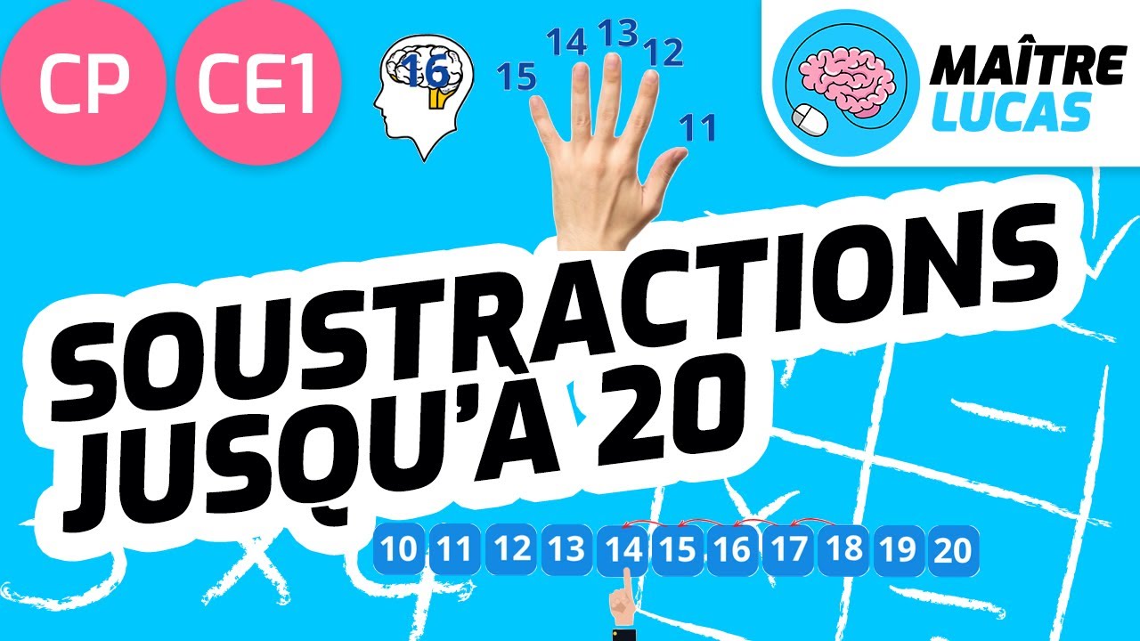 Les soustractions en ligne jusqu'à 20 CP - CE1 - Cycle 2 - Maths - Nombre et Calculs