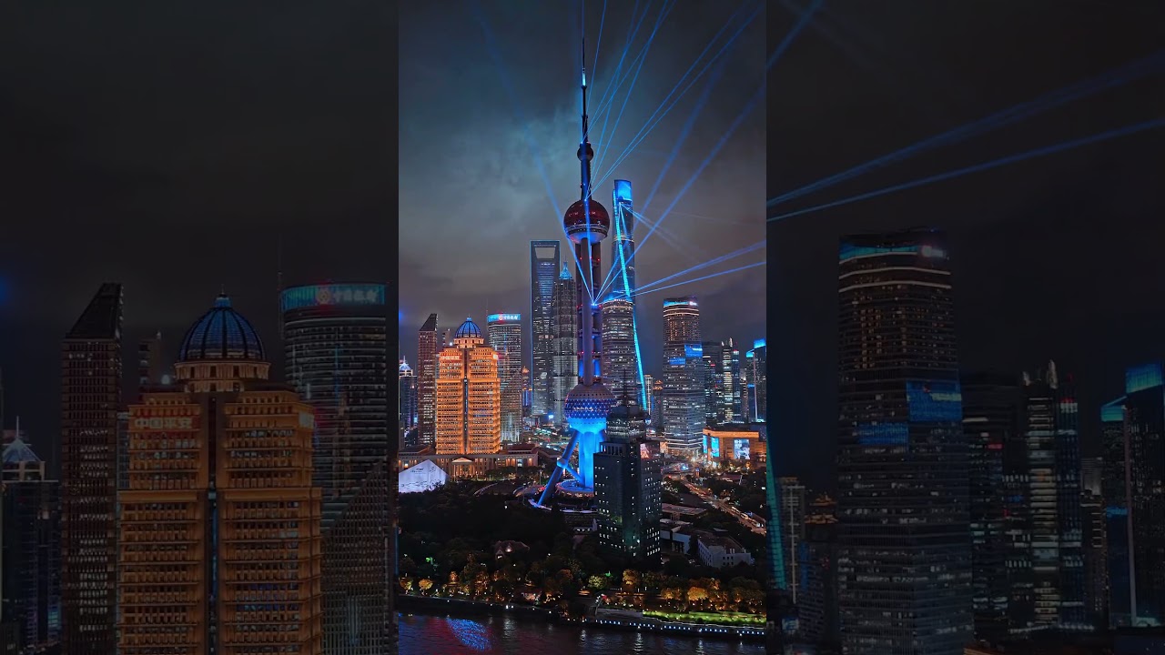 Lighting show in Shanghai City