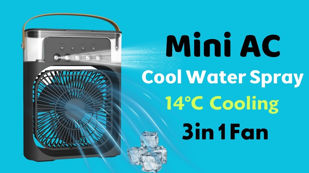 Mini Air Conditioner Humidifier Cooling Portable USB Fan Unboxing & Test Video