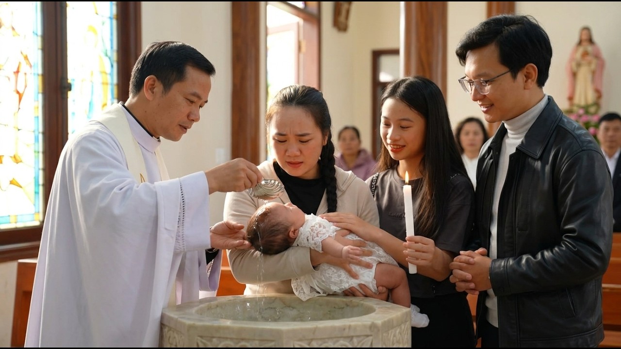 Happy Moments | Ly Tu Tien & Jack Take Baby Anna to Church for Her Baptism