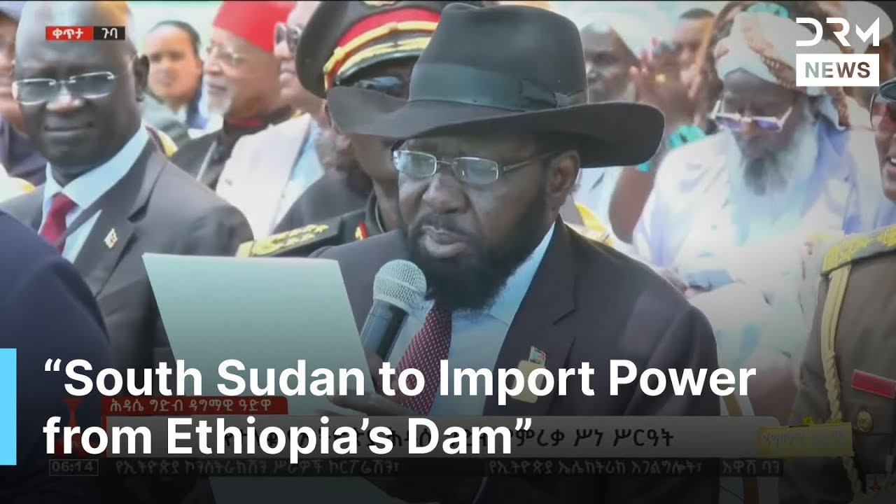 Prezydent Sudanu Południowego Salva Kiir na uroczystości budowy Wielkiej Tamy Odrodzenia w Etiopi...