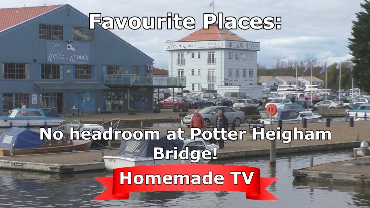 Norfolk Broads: No headroom at Potter Heigham bridge!