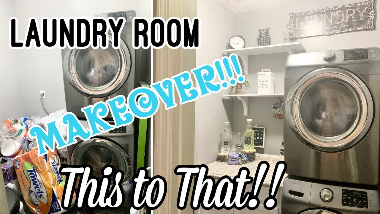 LAUNDRY ROOM MAKEOVER! | 2020 | HUGE TRANSFORMATION! | $300 BUDGET!