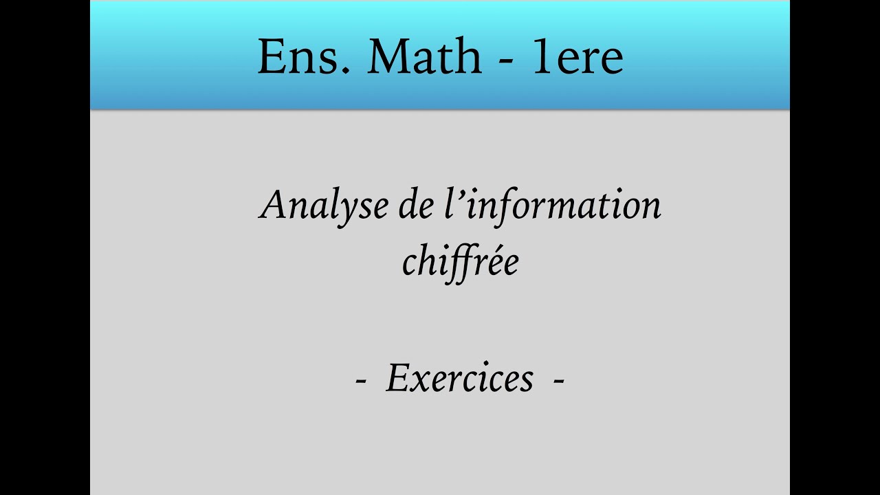4 - Analyse de l'information chiffrée