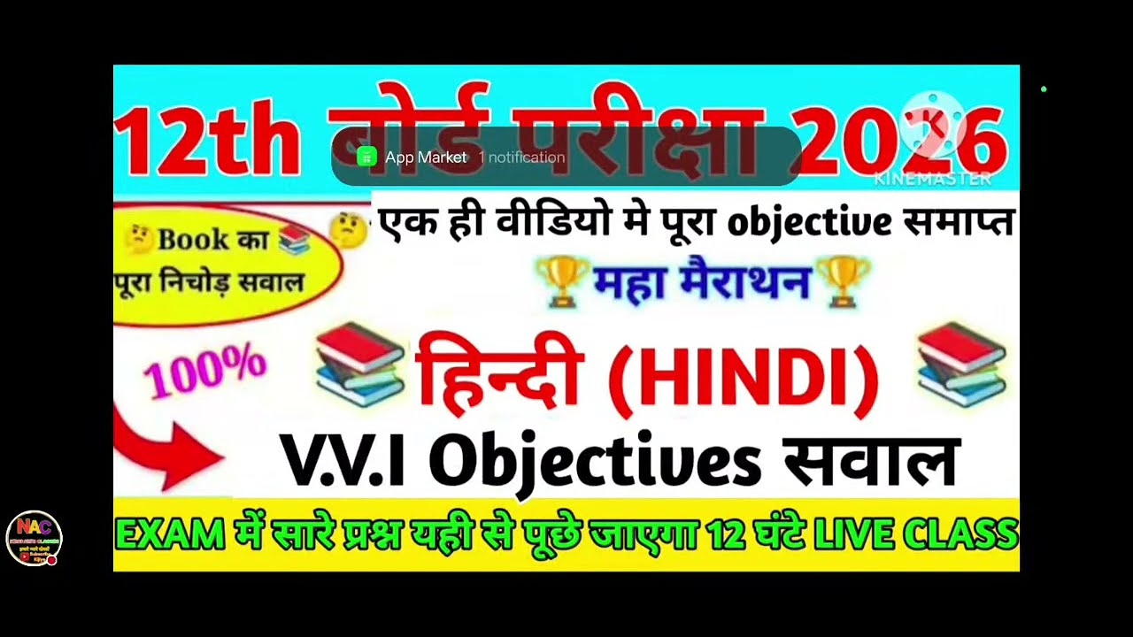 Class 12th Hindi vvi objective question 2026Class 12th Hindi important objective question 2026