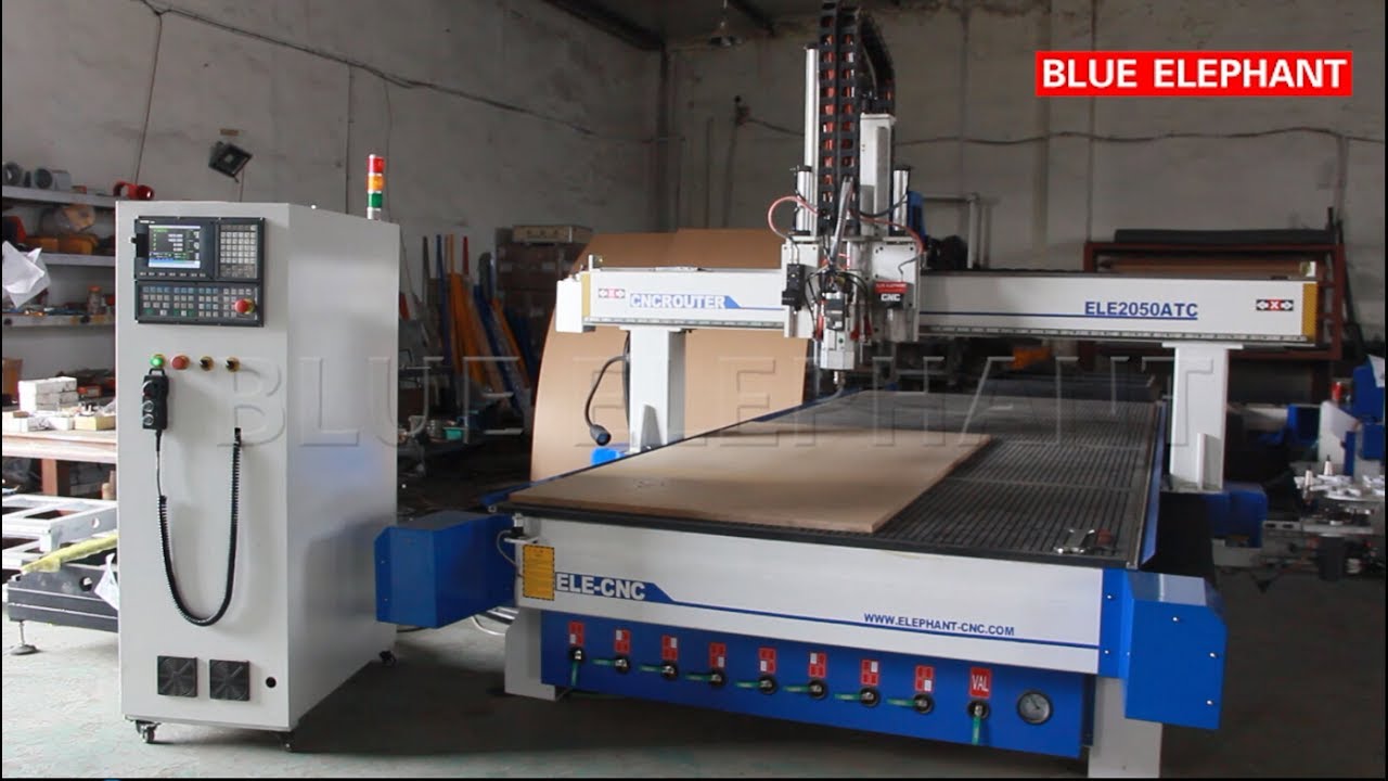 BLUE ELEPHANT 2050  Carousal ATC  CNC Router cutting machine with oscillating knife