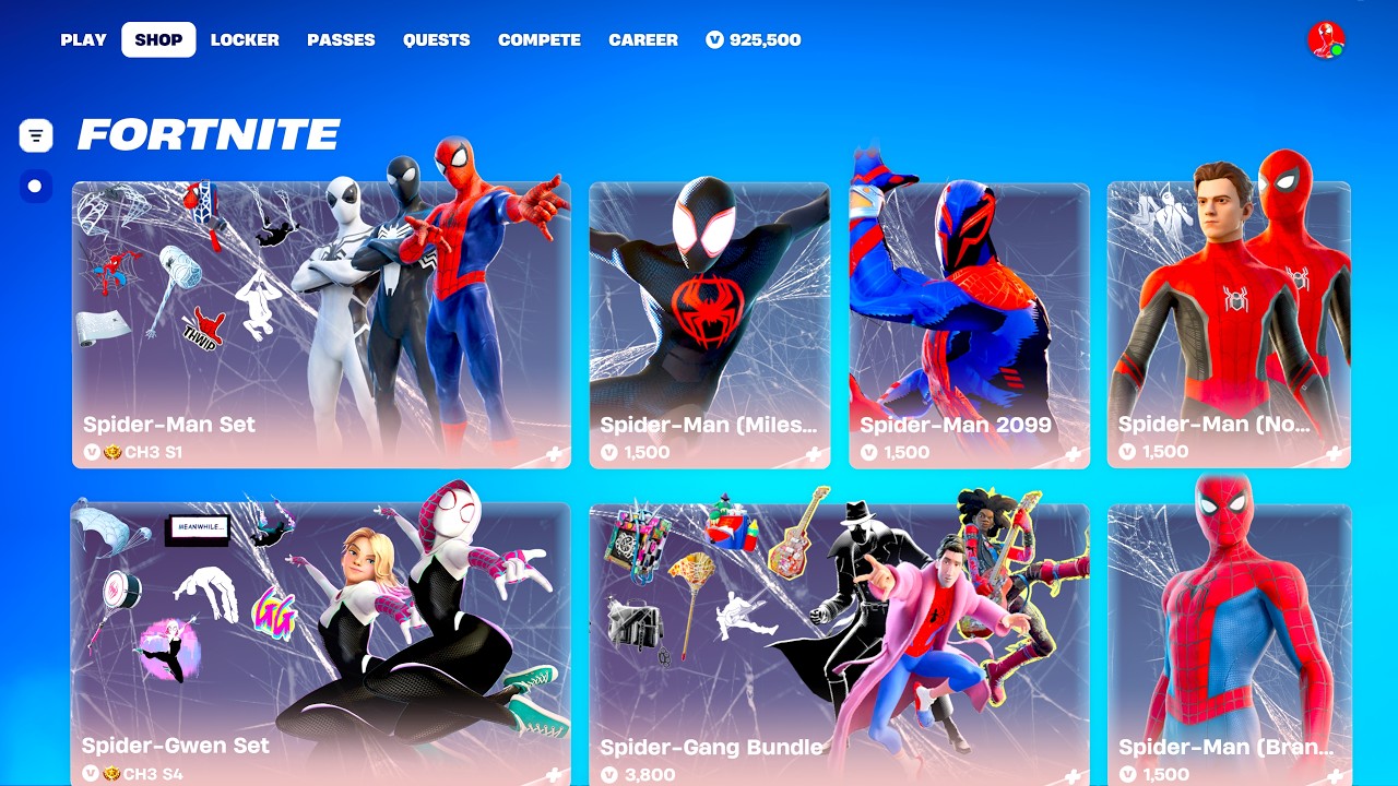 ALL Spider-Man Skins in Fortnite (Sets & Bundles)