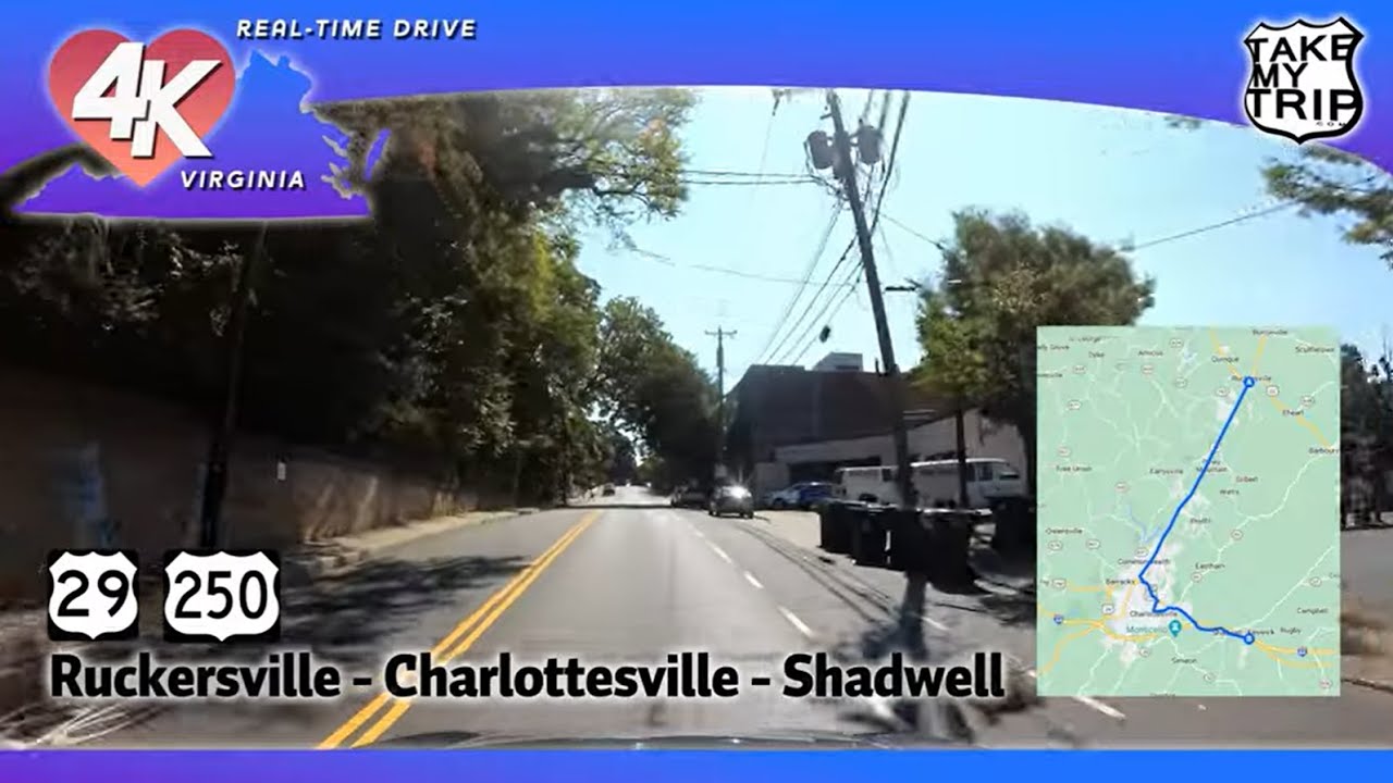 Charlottesville, Virginia Scenic Drive in 4K