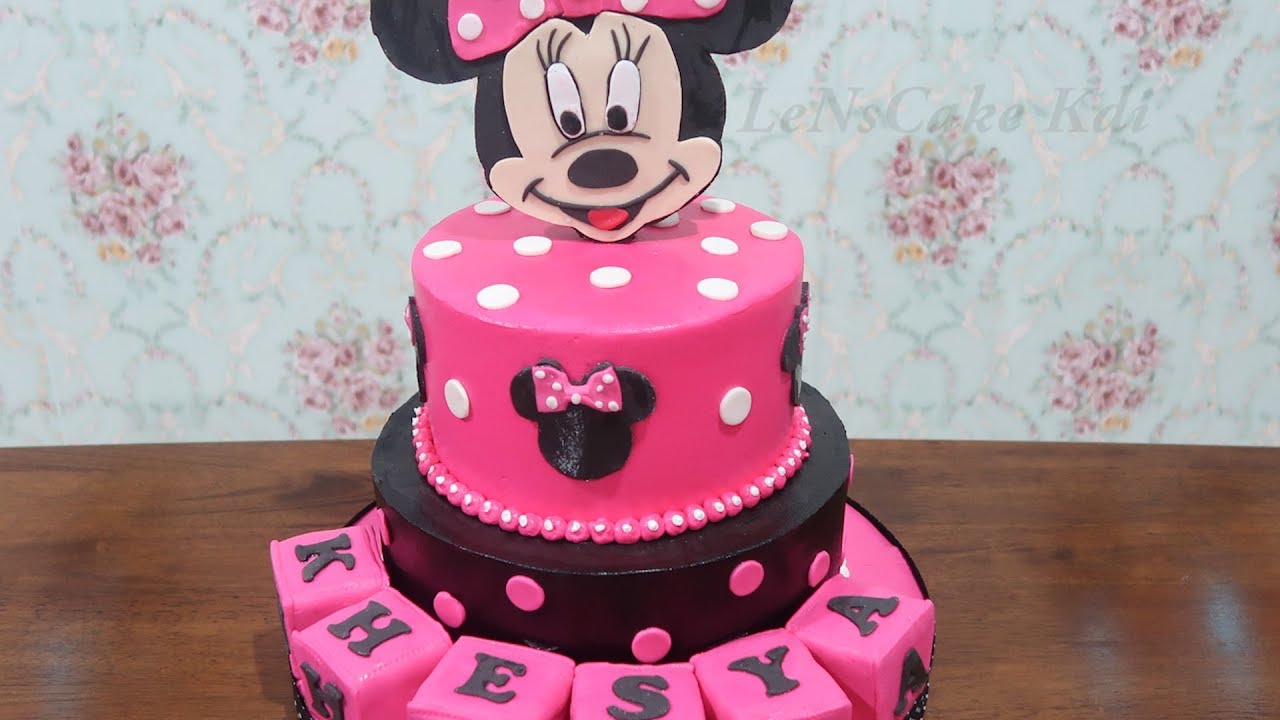 Kue Ulang Tahun Anak Perempuan Terbaru Bertingkat - Kue Ultah Karakter Minnie Mouse Disney Tart Cake
