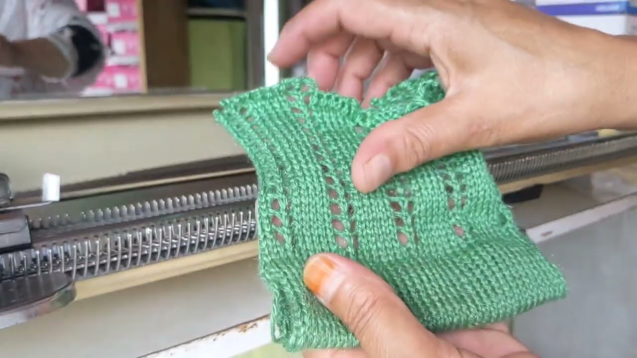 Jali Design on Knitting Machine  Easy Pattern #JaliDesign  #KnittingForBeginners#SweaterDesign 