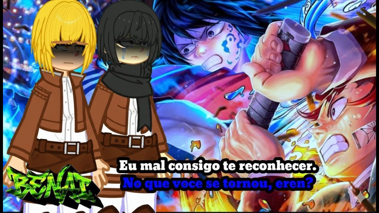 Aot react ao rap do 🎵Castelo infinito 2 (Akaza x Tanjiro e Tomioka)| Eren as| @M4rkim