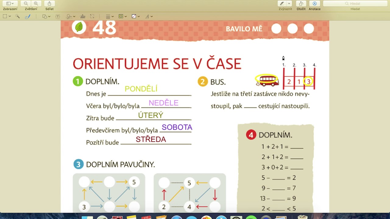 Hejného matematika 1. třída, str. 48 BUS