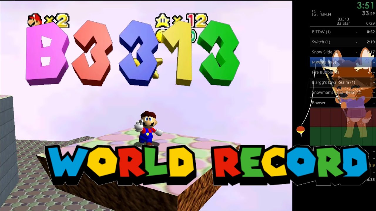 B3313 33 Star Speedrun in 20:44 (World Record)