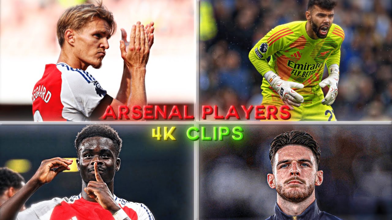 Arsenal PLAYERS| *4K CLIPS* 🔥| TOPAZ UPSCALED | FREE TO USE⚽