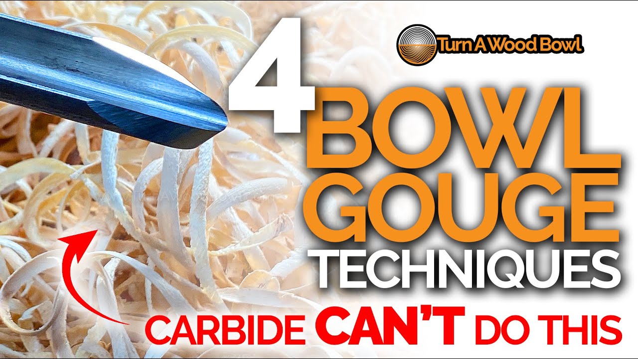 4 Bowl Gouge Techniques &mdash; Push Pull Scrape Shear Cuts Video