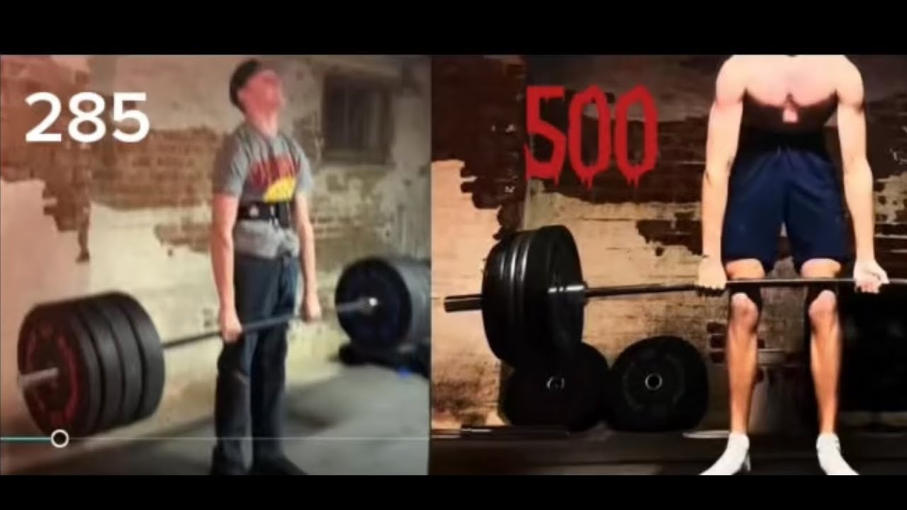 1.1 year deadlift transformation 285 to 500 pounds!