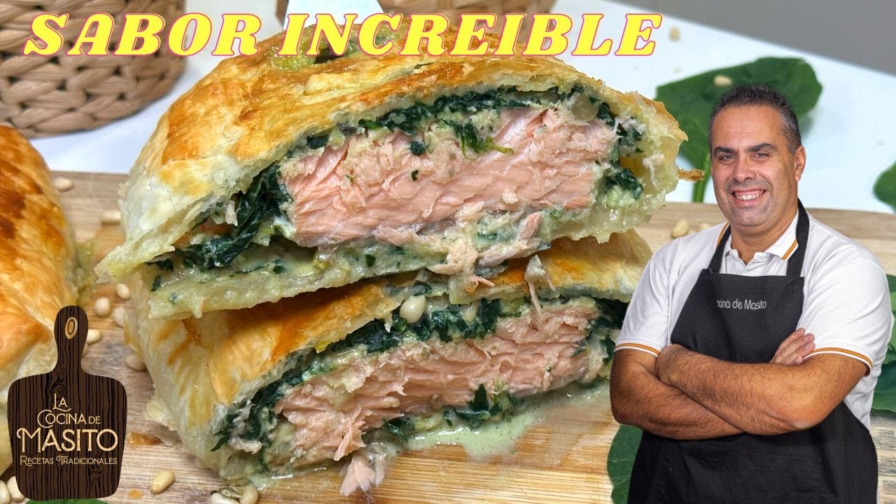 HOJALDRE RELLENO DE SALMON  una receta ESPECTACULAR