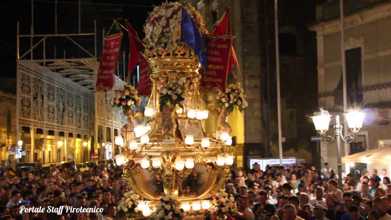 Ingresso in Chiesa Madre del Cereo Contadini 2016 e Spettacolo Ditta Pirotecnica Millennium