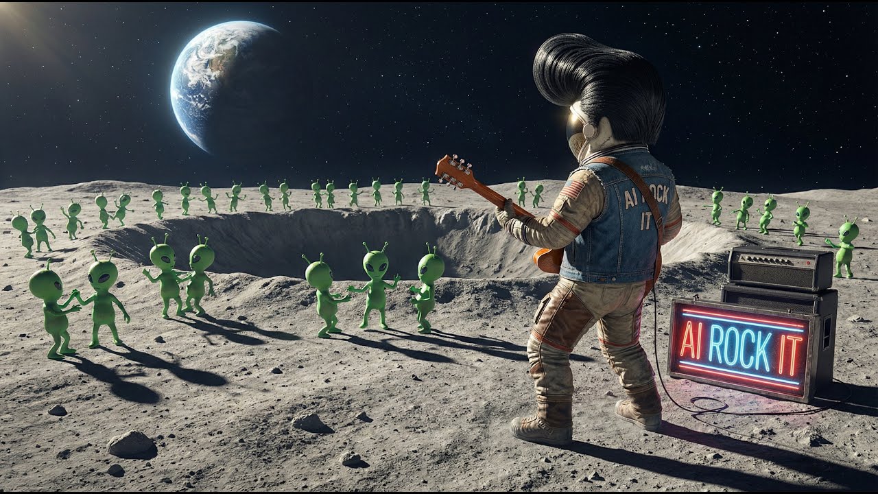 Rocking on the Moon 🚀🌕 | 50s Sci-Fi Rock 'n' Roll | AI ROCK IT