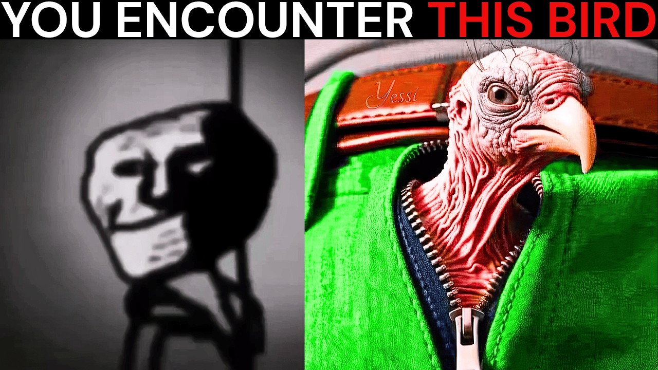 Mr Incredible Becoming Uncanny meme (You encounter this bird)