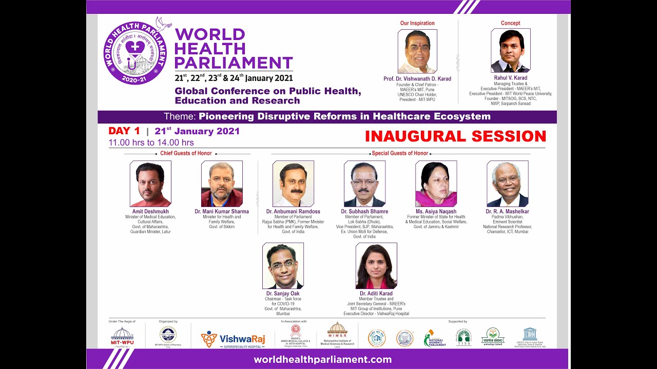 Inauguration Ceremony - 1st World Health Parliament 2021