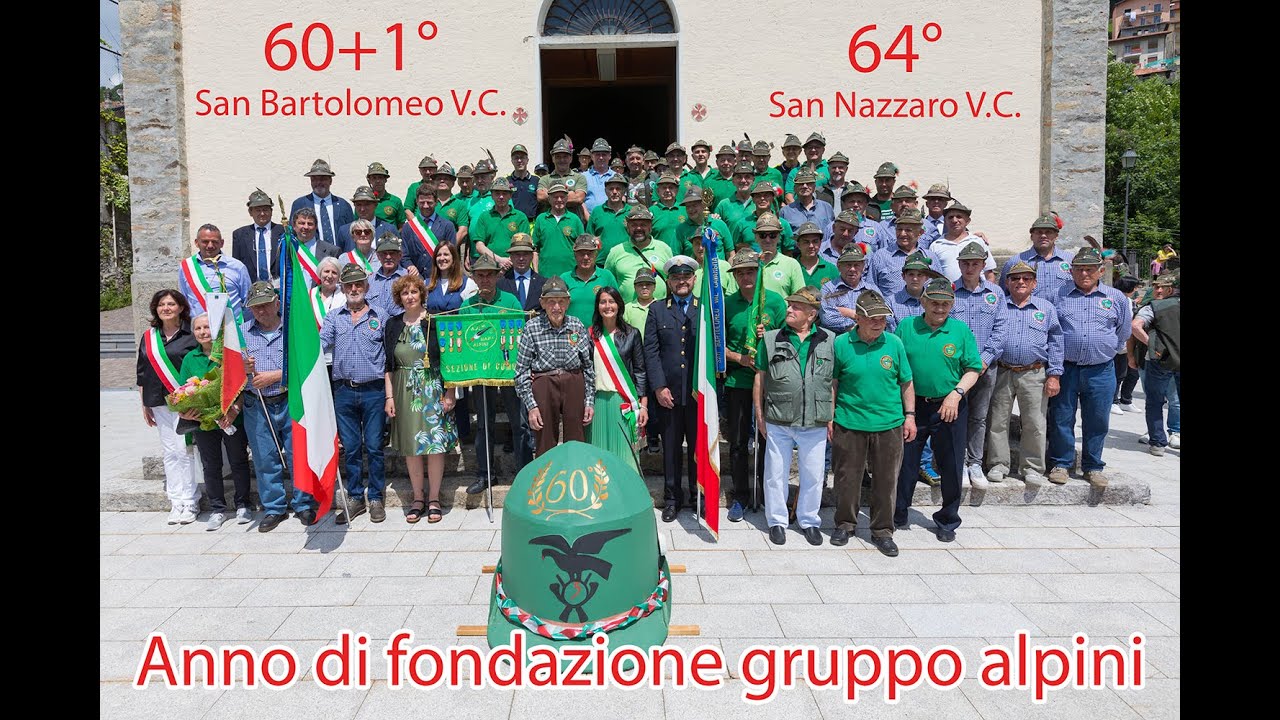 Anniversari gruppo alpini San Bartolomeo (60+1°) e San Nazzaro Val Cavargna (64°) ALPINI 2023