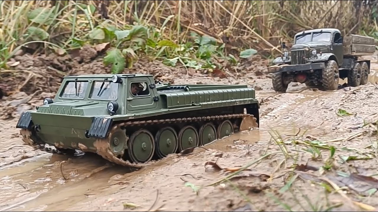 RC ГАЗ 71 и ЗиЛ 157 штурмуют бездорожье. RC 1/18 WPL E1 & WPL custom ZiL 157 off road action