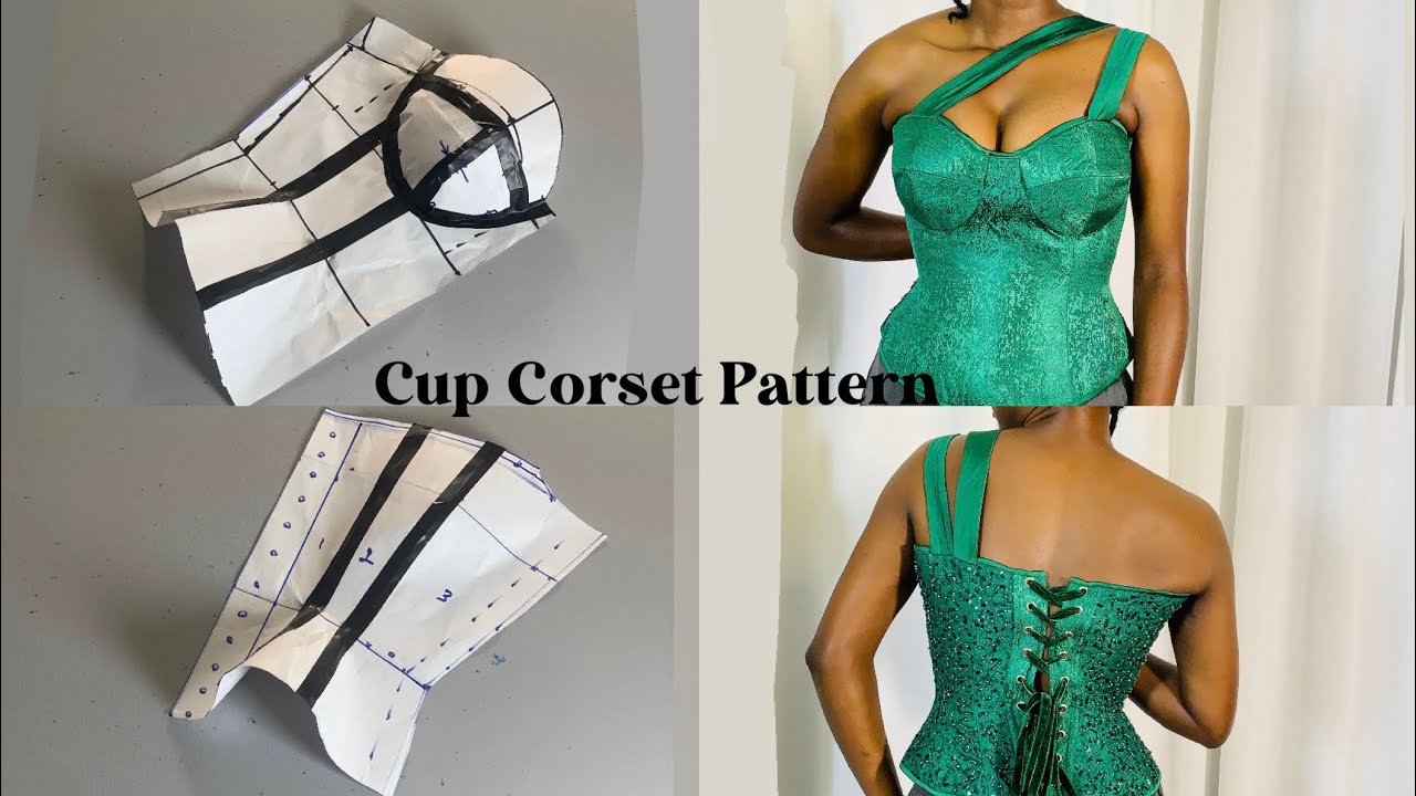 CUPPED CORSET PATTERN TUTORIAL | Drafting A Cup Corset The Sellotape Method. #patternmaking