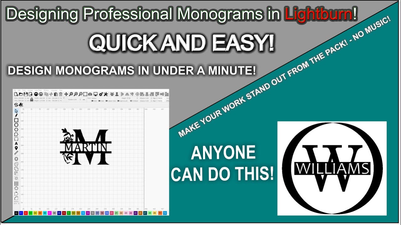 👌 Designing Professional Monograms in Lightburn!